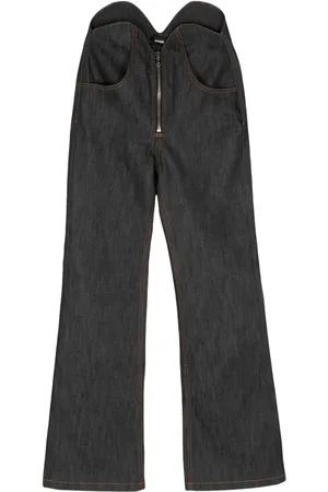 We11 Done Uneven thigh-rise wide-leg jeans