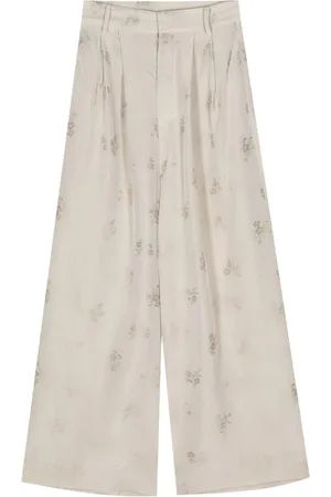 UMA WANG Floral jacquard wide-leg trousers