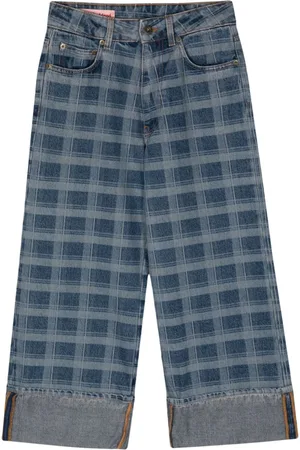 Molly Goddard Check-print wide-leg jeans