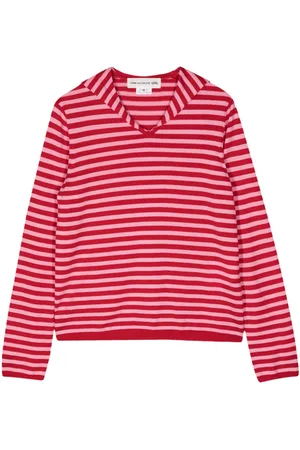 Comme des Garçons Sailor-collar striped knit jumper