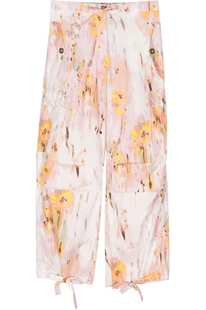 Msgm Floral-print cotton cargo trousers