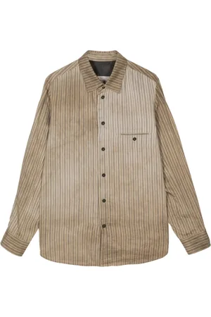 ZIGGY CHEN Faded-effect striped shirt