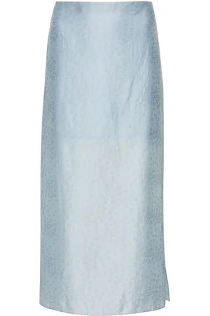 Rodebjer Graziela floral-embroidered skirt