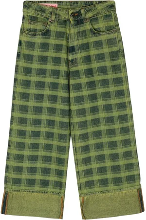 Molly Goddard Check-print wide-leg jeans