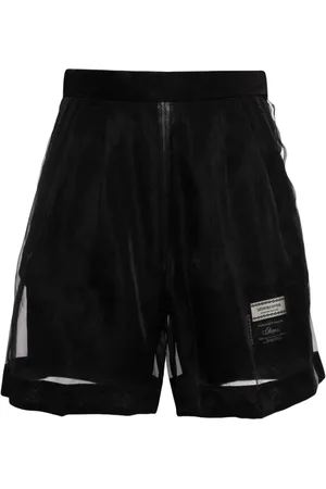 UNDERCOVER Tulle-detail silk shorts