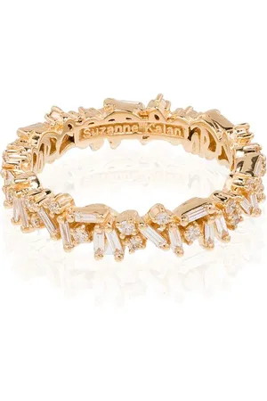 Suzanne Kalan 18kt yellow Icon baguette diamond ring