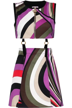 Puccini Iride-print cut-out mini dress