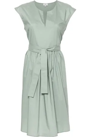 Woolrich Belted cotton midi dress