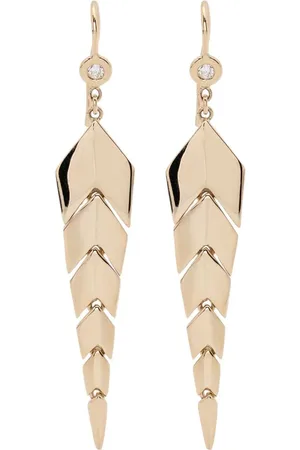 JACQUIE AICHE 14kt yellow Small Fishtail drop earrings