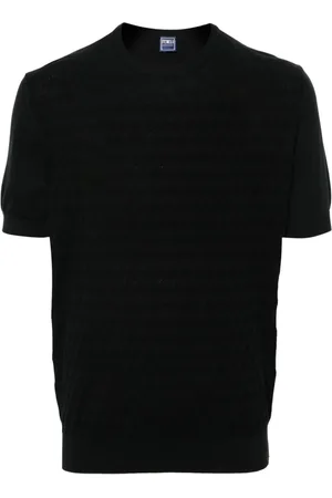 FEDELI Geometric-pattern knitted T-shirt