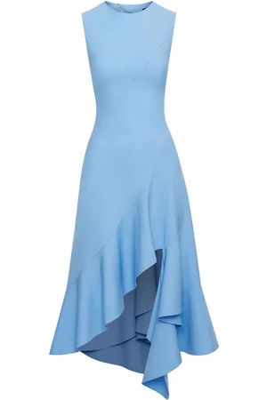 Oscar de la Renta Asymmetric-hem midi dress