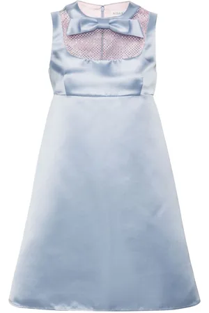 Nina Ricci tiered V-neck poplin dress - White