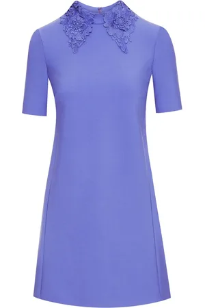Oscar de la Renta Floral guipure-collar minidress