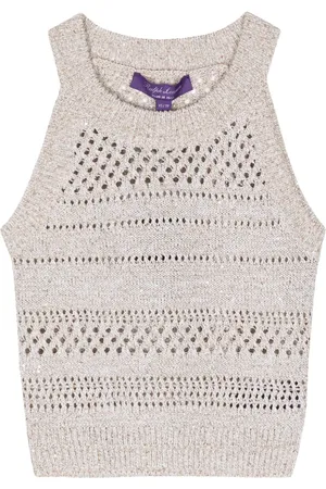 Ralph Lauren Pointelle-knit cropped top