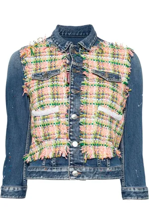 Dsquared2 Paint-splatter panelled denim jacket