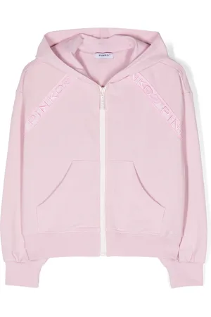 Pinko Logo-embroidered zip-up hoodie