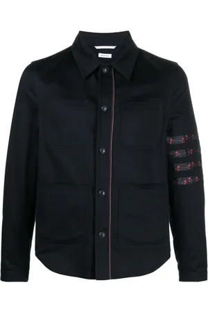 Thom Browne Floral stripe-detailing shirt jacket