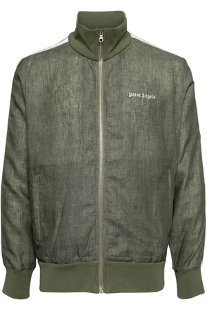Palm Angels Logo-embroidered linen track jacket
