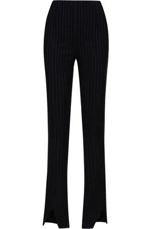 Oscar de la Renta Vertical-stripe wool trousers