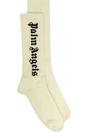 Palm Angels Logo-intarsia ribbed socks