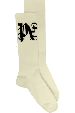 Palm Angels Monogram-intarsia ribbed socks