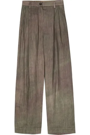 ZIGGY CHEN Dyed wide-leg trousers