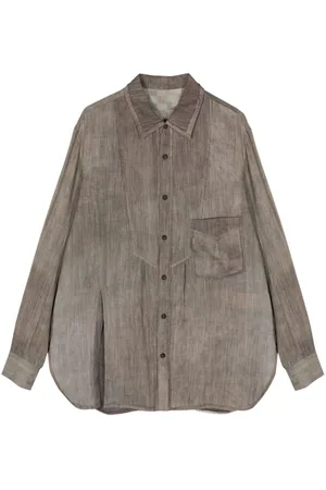 ZIGGY CHEN Long-sleeve silk-blend shirt