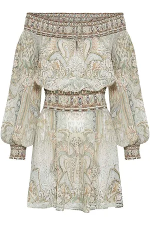 Camilla Off-shoulder silk mini dress