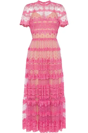 Elie saab Embroidered lace midi dress
