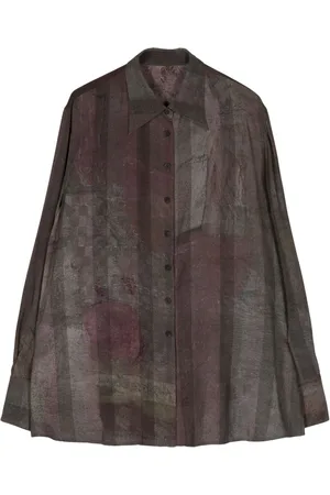 ZIGGY CHEN Striped asymmetric design shirt