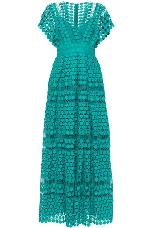Elie saab Macramé silk maxi dress