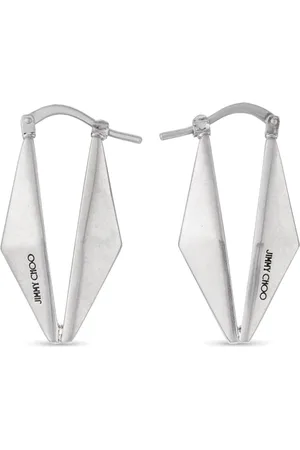 Jimmy Choo Diamond engraved-logo earrings