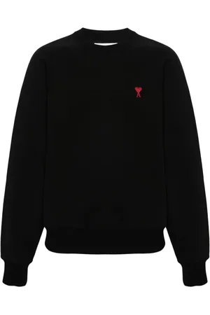 Ami Logo-embroidered organic-cotton sweatshirt