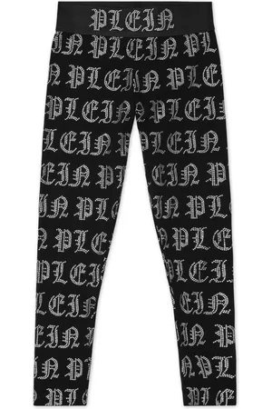Philipp Plein Logo-print rhinestone-embellished leggings