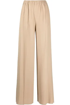 Max Mara Pressed-crease wide-leg silk trousers
