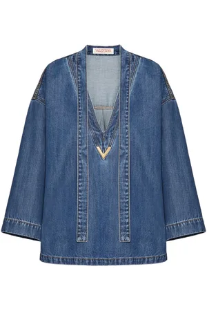 VALENTINO GARAVANI V-plaque denim blouse