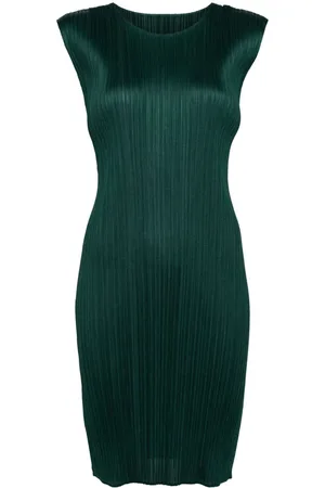 PLEATS PLEASE ISSEY MIYAKE Plissé-effect round-neck dress