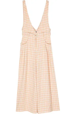 CHANEL 2023 houndstooth-print tweed jumpsuit