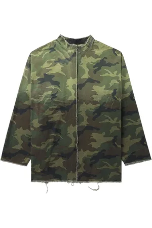 424 FAIRFAX Camouflage-print distressed-hem jacket