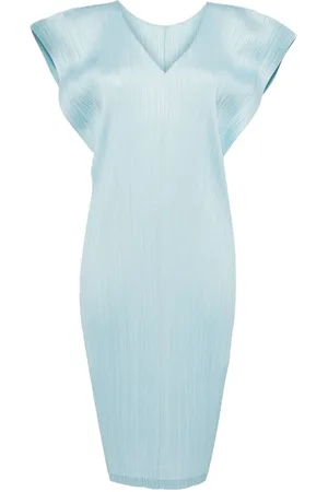PLEATS PLEASE ISSEY MIYAKE V-neck plissé midi dress