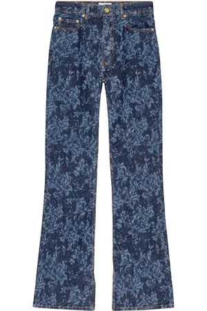 Ganni Floral-print flared jeans