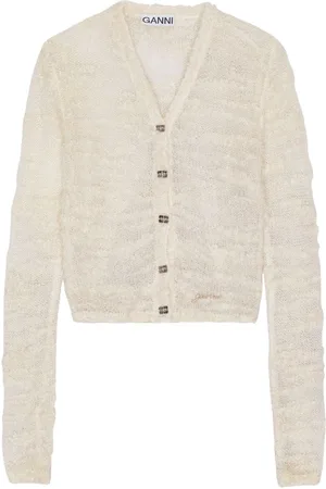Ganni Sheer open-knit cardigan