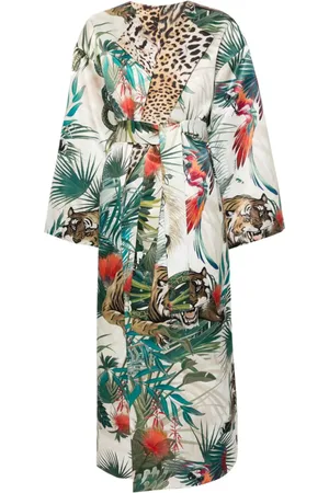 Roberto Cavalli Jungle-print belted coat
