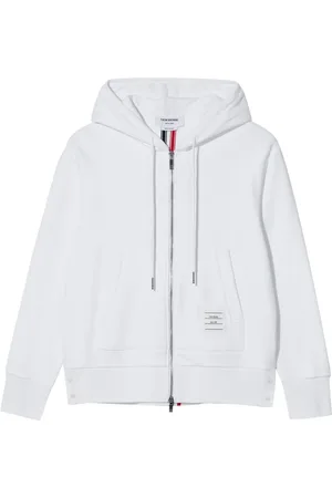 Thom Browne RWB-stripe cotton zip-up hoodie