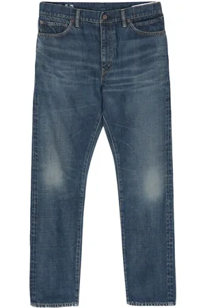 VISVIM Social Sculpture 21 mid-rise tapered jeans
