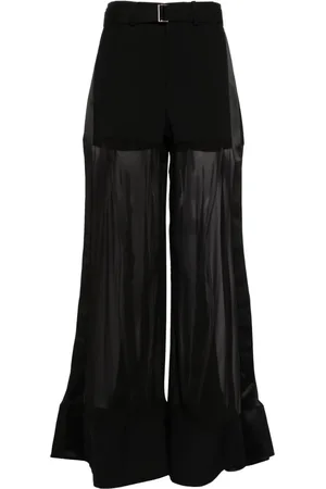 SACAI High-waisted silk trousers