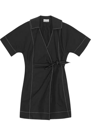 Ganni Contrast-stitch mini dress