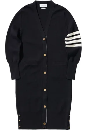 Thom Browne 4-Bar stripe cardi-coat