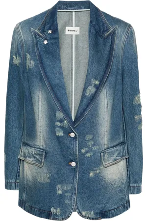 Seen Users Chest Rose denim blazer