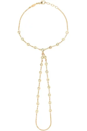 JACQUIE AICHE 14kt yellow 25 Double Stem diamond ankle bracelet